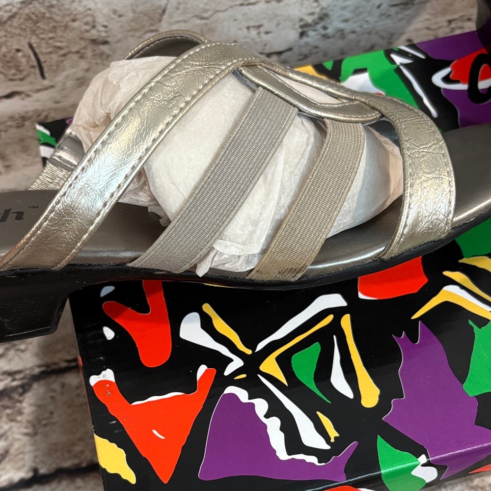 Judith J-Randall Pewter Patent/Gore Sandal - Picture 9 of 14